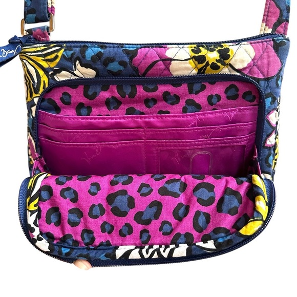 Vera Bradley Little Hipster Crossbody Bag African Violet Quilted Blue Womens - Picture 9 of 14
